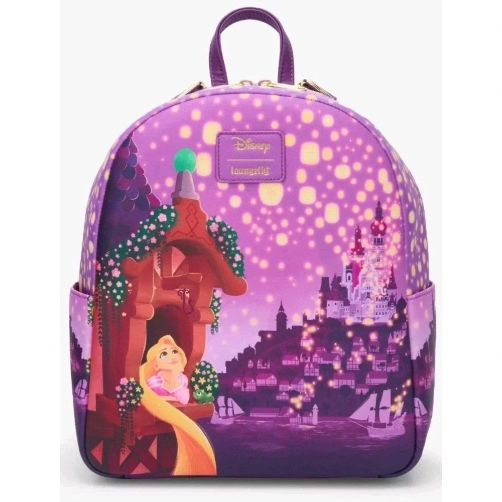 NEW Loungefly Disney Tangled Rapunzel Lanterns Night Backpack & Tech WALLET‎ SET